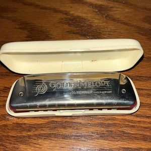 M. HOHNER GOLDEN MELODY KEY OF B 50'S RETRO DIATONIC HARMONICA No.542 Germany
